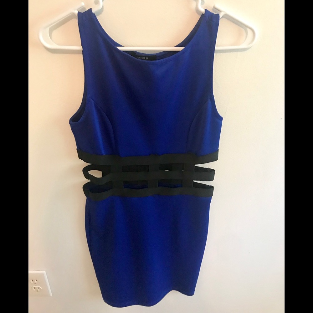Blue dress with middle openings